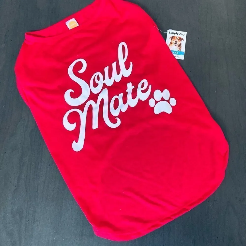 Valentine Dog Soul Mate Retro Vintage Pet Shirt L